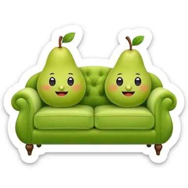comfy pear couch sticker