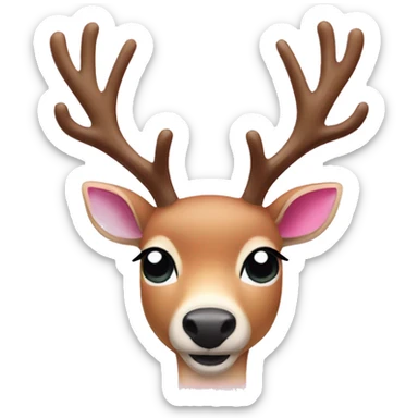 A Christmassy deer pink but not a pink deer  sticker