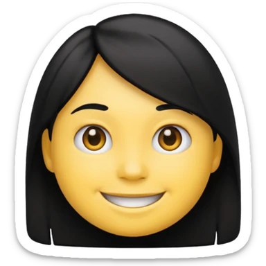 Emo emoji smiley face black hair hair sticker