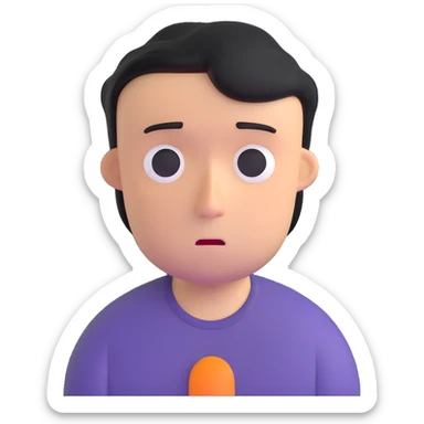 man with a sad expression sticker