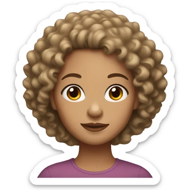 Light skin curly haired woman sticker