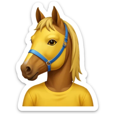 horse with yellow mask and shirt sticker