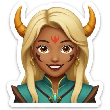 Rumi from K-pop demon hunters brown blonde hair sticker