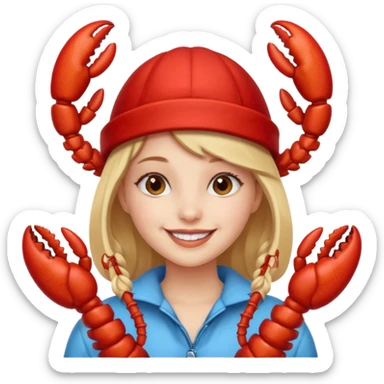 Generate an emoji for “lobster girl” make it cute sticker