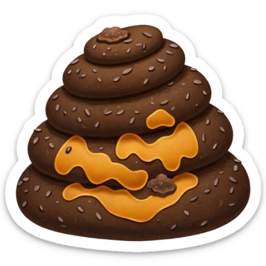 A poop wearing a poop wearing a poop sticker