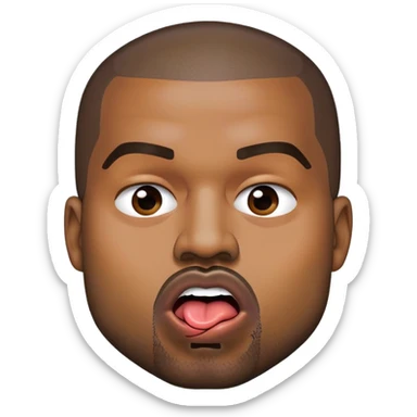 Kanye west pulling his tongue  sticker