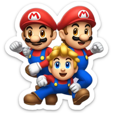 Four children playing super Mario wonder sticker