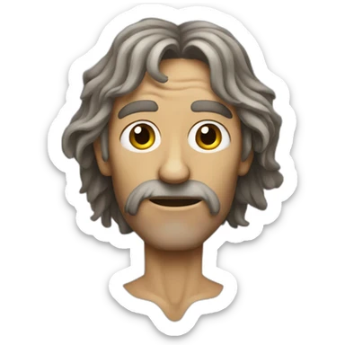 malnourished hippie man sticker