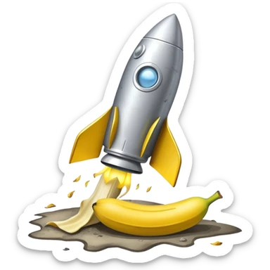 success and failures, rocket, banana peel  sticker