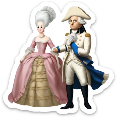 Marie Antoinette and Louis XVI runing away sticker