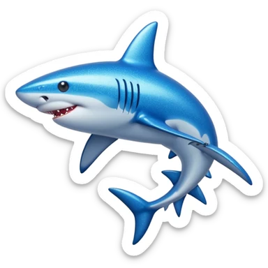 glitter azul-marinho tubarão sticker