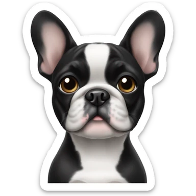 Black and white frenchie  sticker