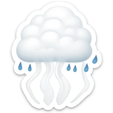 Remove the bowl and any water, show only the white, slightly transparent steam cloud with no background. sticker