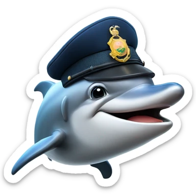 a dolphin who is both german and a police officer  sticker
