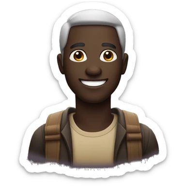 smiling dark-skinned male portrait sticker