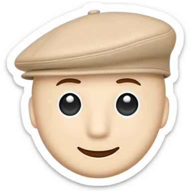 Single beige Kangol 504 flat cap hat, isolated object, iOS emoji style, no person wearing it, light tan color sticker