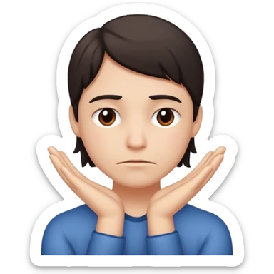 😬, half frown with a side eye and hands clasped together sticker