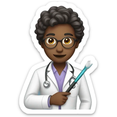 White skin doctor with holding a magic wand sticker