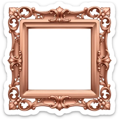 rose gold rococco square frame sticker