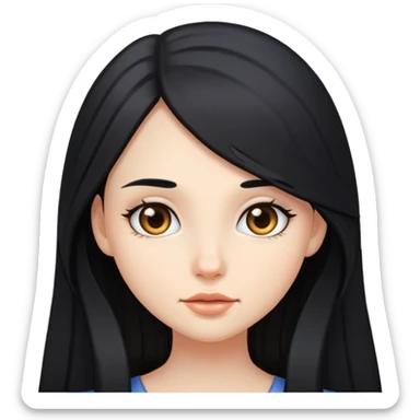 Девушка с длинными волосами чёрными sticker