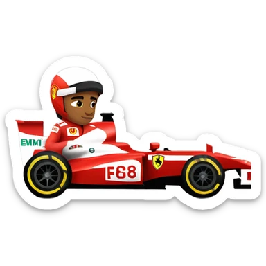 Lewis HAmilton in Ferrari f1 car sticker