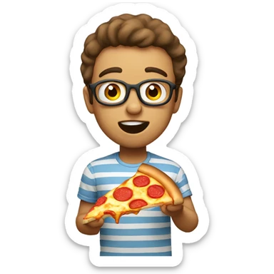 my emoji eating pizza sticker