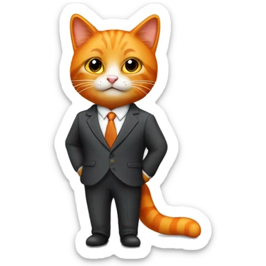 Orange cat in business suit sticker