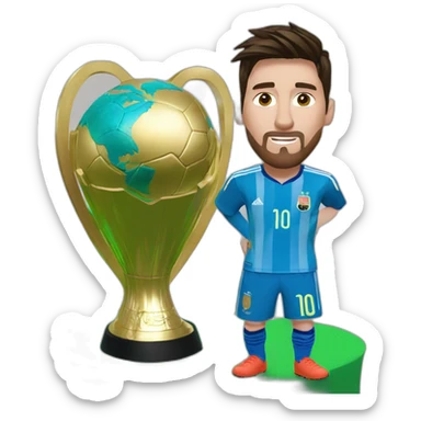 messi con la copa del mundo sticker