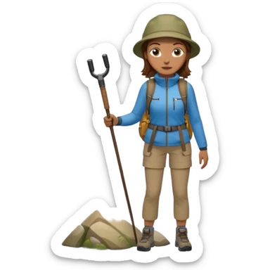 woman hiking  brown hair sticker