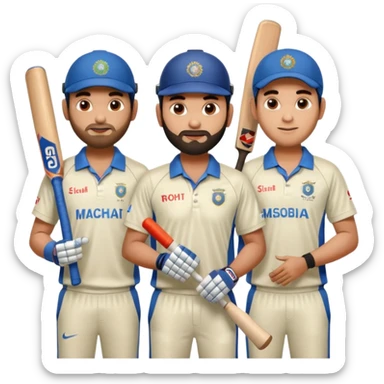 Virat Kohli and rohit sharma and ms dhoni sticker