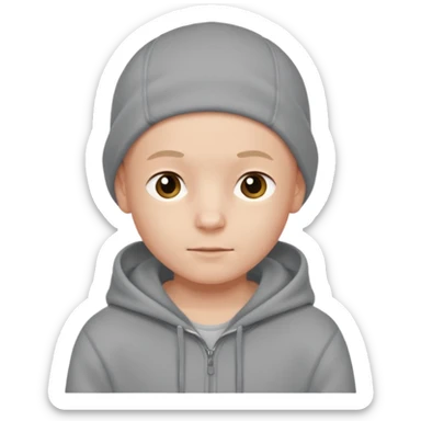 CUte bald boy in hoody sticker