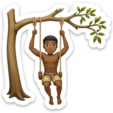 black guy hanging from a tree branch with a sea ropeblack guy hanging from a tree branch with a sea rope sticker