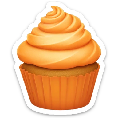 Happy Orange cupcake sticker