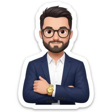 rich nerd with glasses sticker