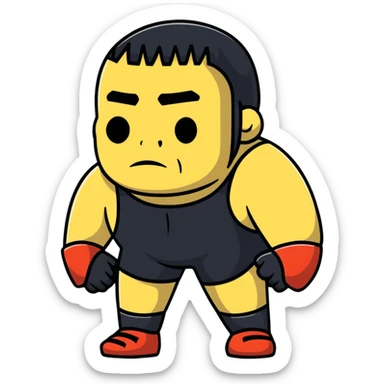 sad wrestler sticker