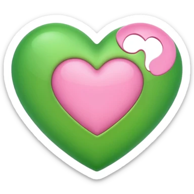 pink & green heart emoji sticker
