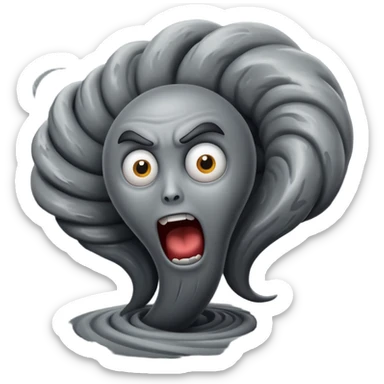 tornado with feary expression  sticker