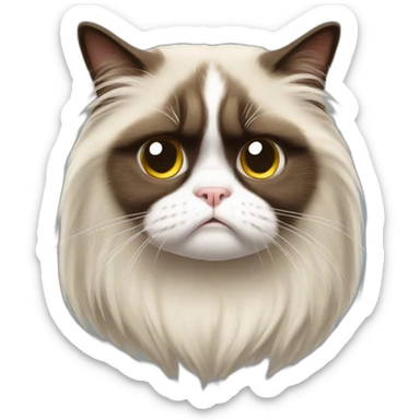 the real grumpy cat with long haire sticker