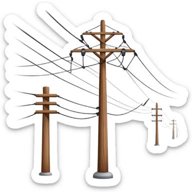 power lines focusing on poles and wires sticker