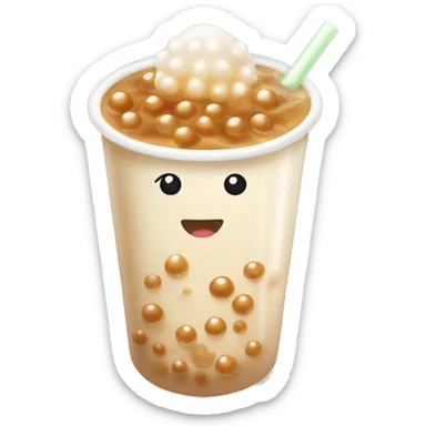 brown sugar milk tea with tapioca pearls sticker