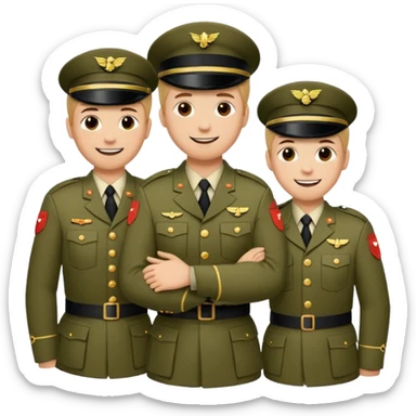 Soldados dando un abrazo de fraternidad sticker