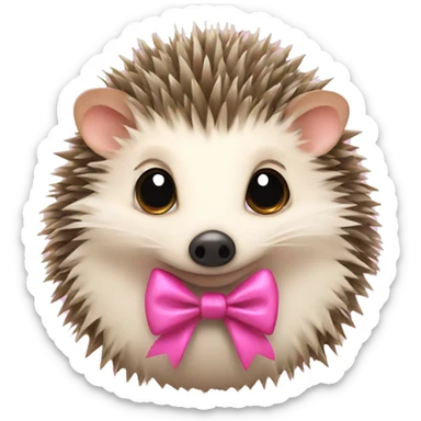 hedgehog with a pink bow sticker