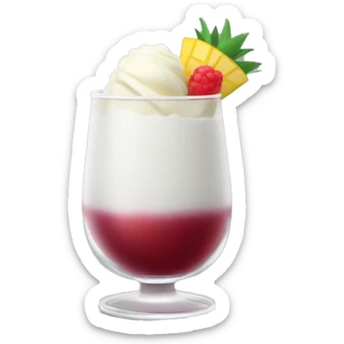 trago chileno que se sirve en vaso largo y ancho. tiene un poco de granadina en la base, vino blanco en el resto del vaso y sorbet de piña en la superficie del vaso. Tiene un sorbete (bombilla) de color blanco, en el vaso para poder tomarlo sticker
