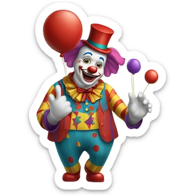 A circus clown juggling elephants sticker