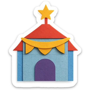 event venue, layered paper look sticker