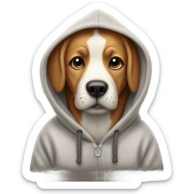 Chill dog in hoodie sticker