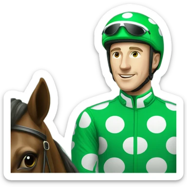paul townend green polka dot jockey sticker