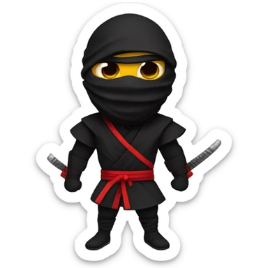 Black ninja with red ninja mask sticker