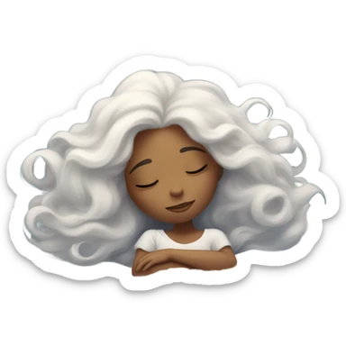 Girl dreaming on a cloud sticker