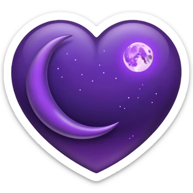 dark purple heart with a purple Moon sticker